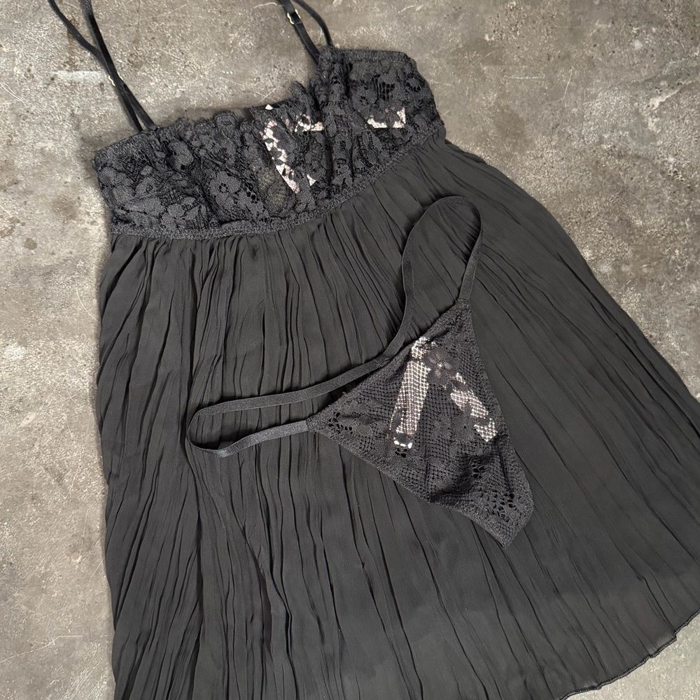 Victoria's Secret DREAM ANGELS Dare to Dream Lace Pleated Babydoll Set, XS. NWT! - Picture 5 of 13